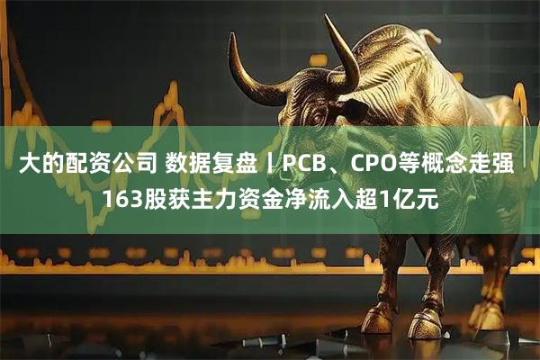 大的配资公司 数据复盘丨PCB、CPO等概念走强 163股获主力资金净流入超1亿元